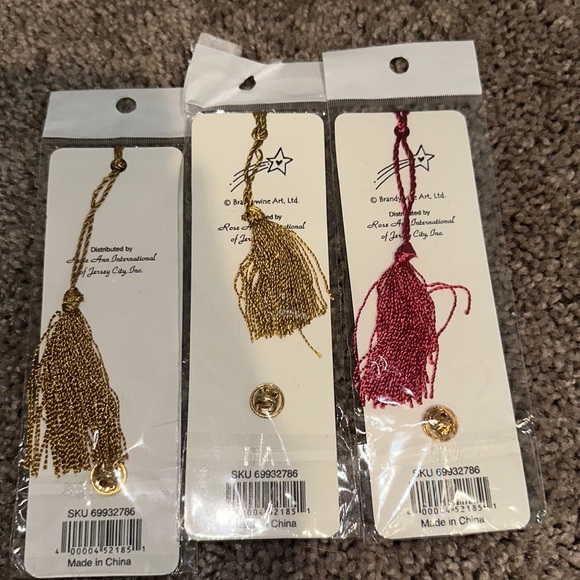 SET OF THREE BOOK MARKS WITH GOLD PENDENT - Picture 2 of 2